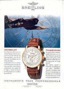 Publicit pour les montres Breitling