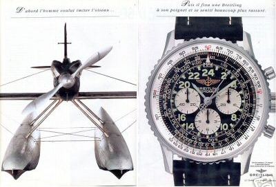 Publicit pour les montres Breitling