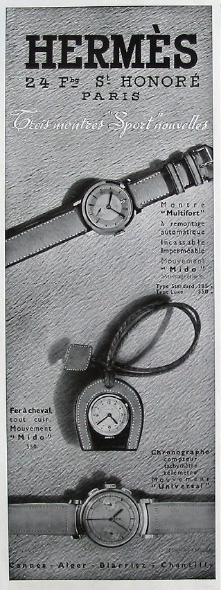 Publicité pour les montres Hermes