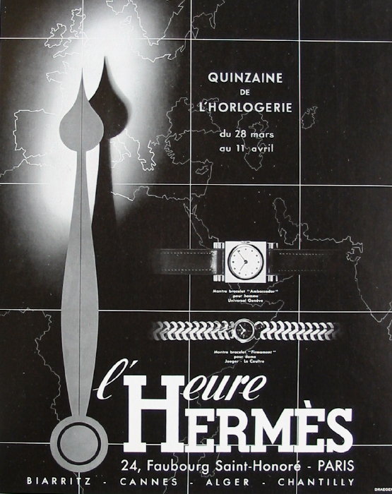 Publicité pour les montres Hermes