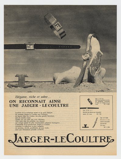 Publicité pour les montres Jaeger LeCoultre