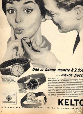 Publicité pour les montres Kelton
