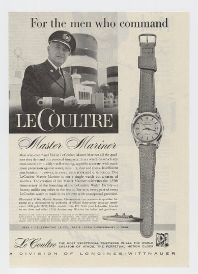 Publicité pour les montres LeCoultre