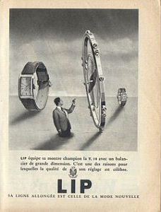 Publicit pour les montres Lip