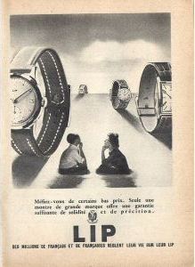 Publicit pour les montres Lip