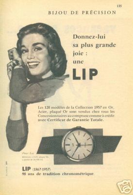 Publicit pour les montres Lip