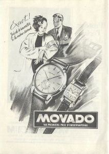 Publicité pour les montres Movado