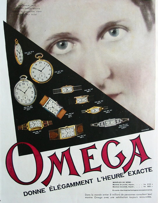 Publicité pour les montres Omega
