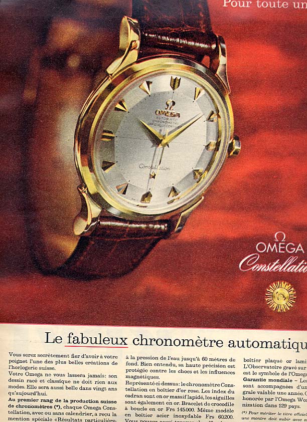 Publicité pour les montres Omega
