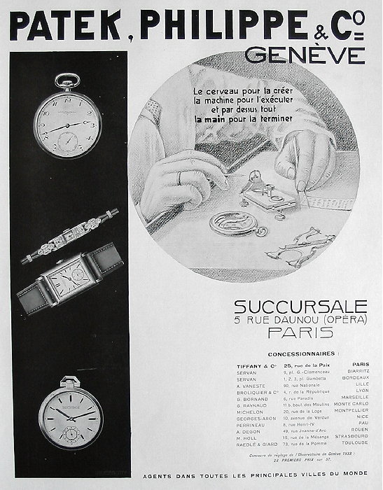 Publicité pour les montres Patek Philippe