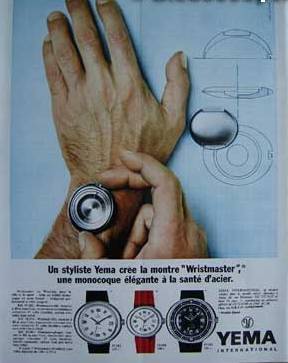 Publicit pour les montres Yma