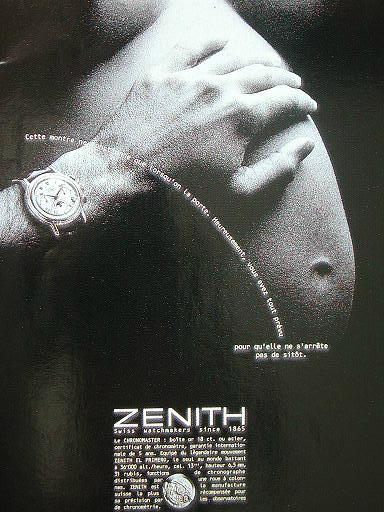 Publicit pour les montres Zenith